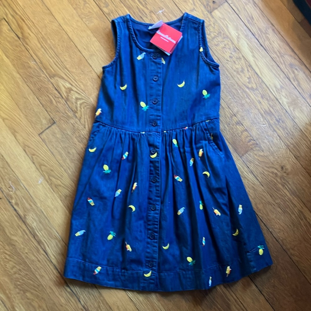 Hanna Andersson Blue Sundress with Scoop Neck Sleeveless Design